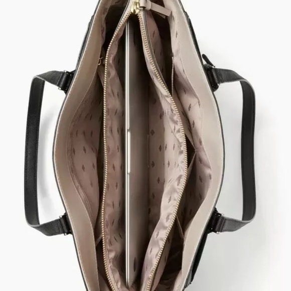 Kate spade LARGE Cameron laptop tote black beige - Picture 4 of 8